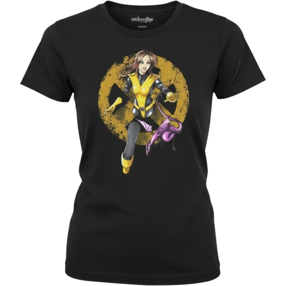 Marvel WeLoveFine Kitty Pryde Shadowcat Lockheed X-Men Black Graphic T-Shirt S